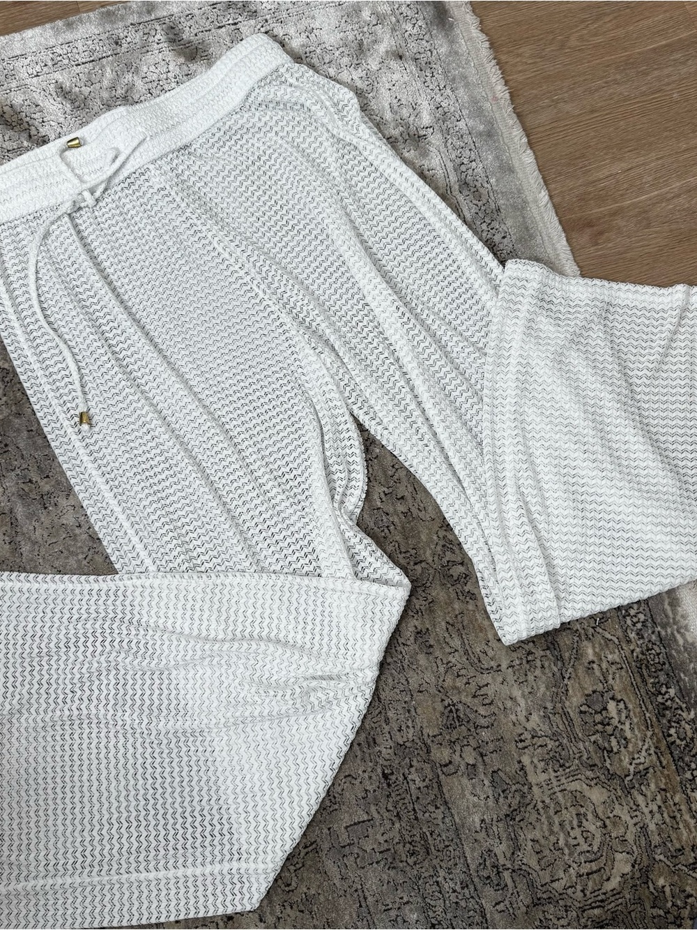 Taylor White Open-Knit Wide Leg Swim Cover Pants